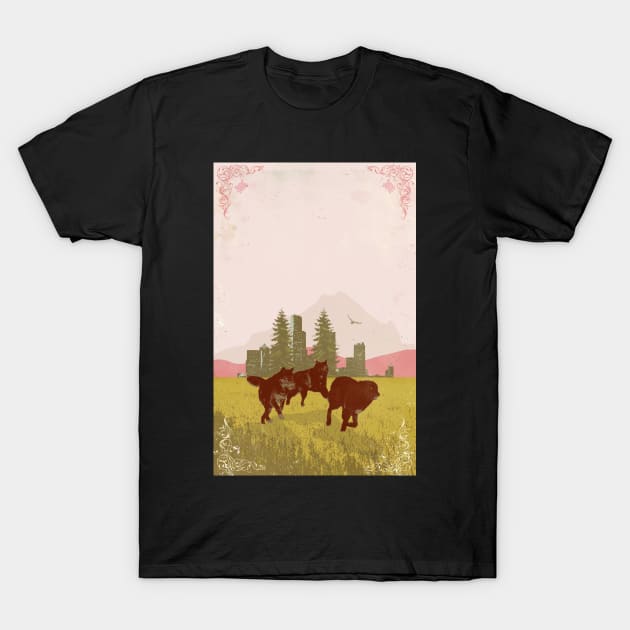 WILD WOLVES II T-Shirt by Showdeer